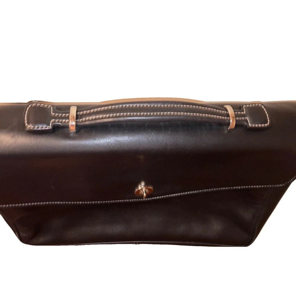 Coach Attache Messenger Bag F06457 Crossbody Black Leather Computer Bag Unisex